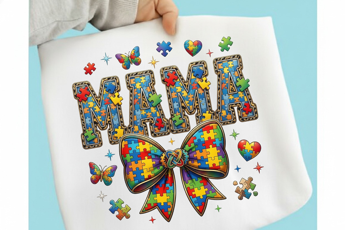 Coquette Autism Mama PNG, Autism Mam, an Illustration by designcity5 (Photo 2 of 4)