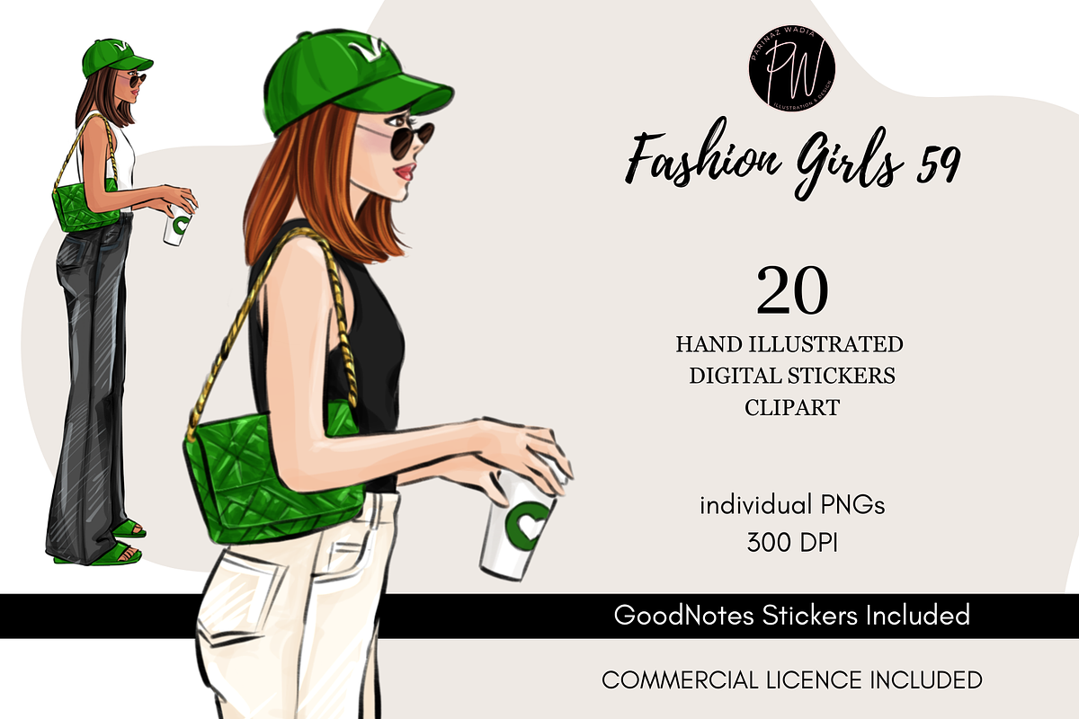 Fashion Girls 59 Clipart png, an Illustration by Parinaz Wadia Design (Photo 1 of 9)