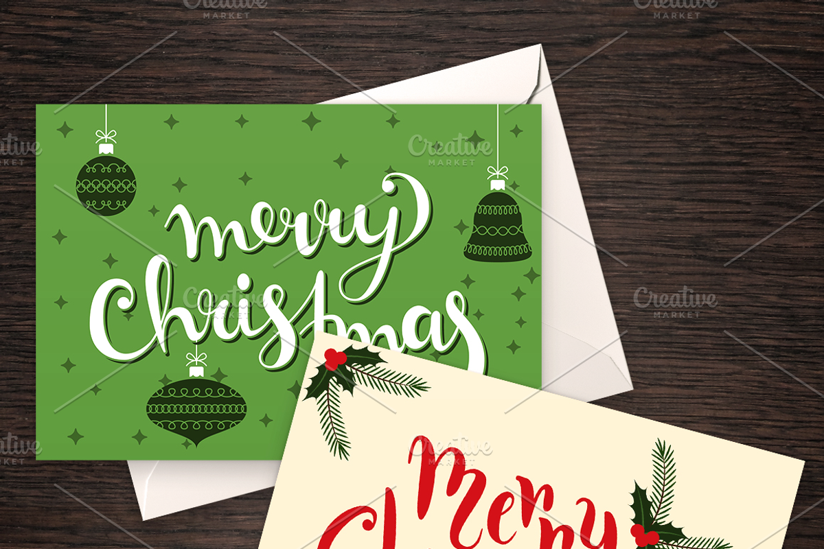 5 Merry Christmas Cards & Lettering, a Card Template by Anne Elster Design (Photo 2 of 3)