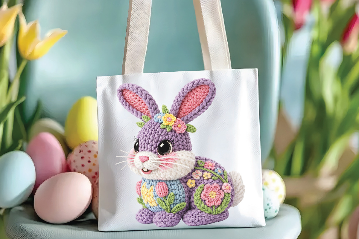 Faux Yarn Easter Bunny PNG, an Illustration by CraftArtStudio (Photo 2 of 4)