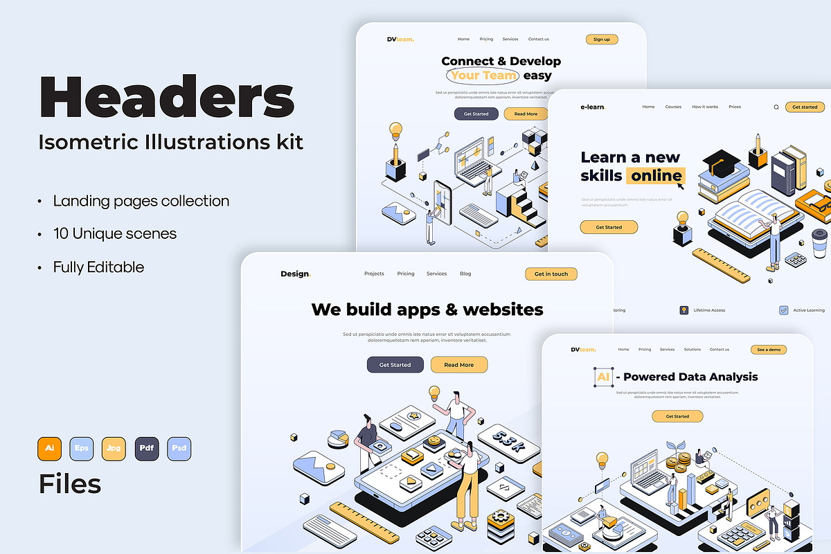 Collection of Landing page templates, a Templates & Theme by Creative Graphics (Photo 1 of 11)
