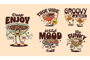 Groovy Korean cuisine characters, a Food Illustration by Buch&Bee