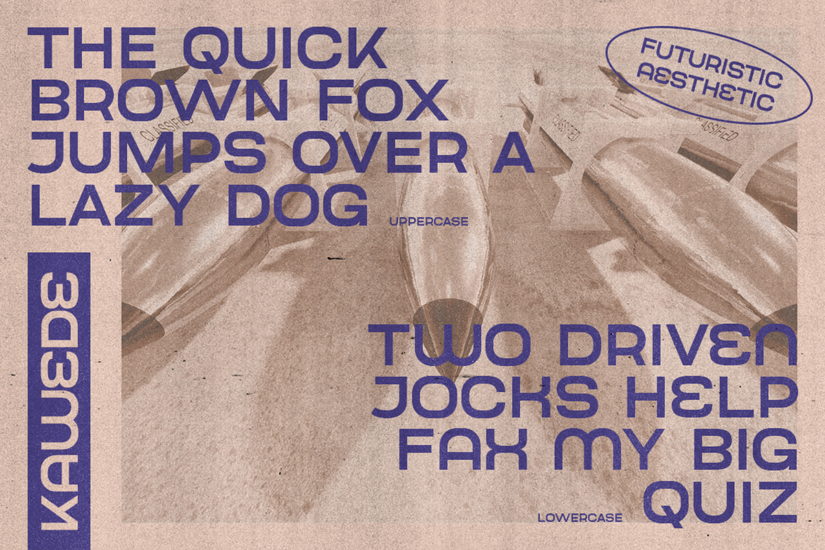 Kawede - Futuristic Aesthetic Fonts, a Sans Serif Font by Konstantine Studio (Photo 2 of 3)