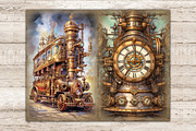 Steampunk Junk Journal Pages, a Transportation Illustration by GlamArtZhanna (Thumbnail 9 of 9)