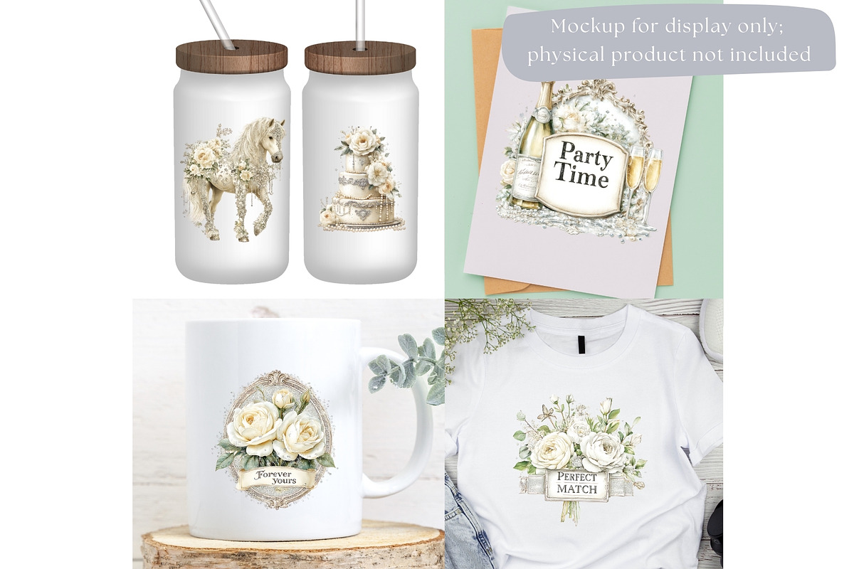 Elegant Watercolor Wedding Clipart, a Decorative Illustration by Nicole Branger Art (Photo 15 of 22)
