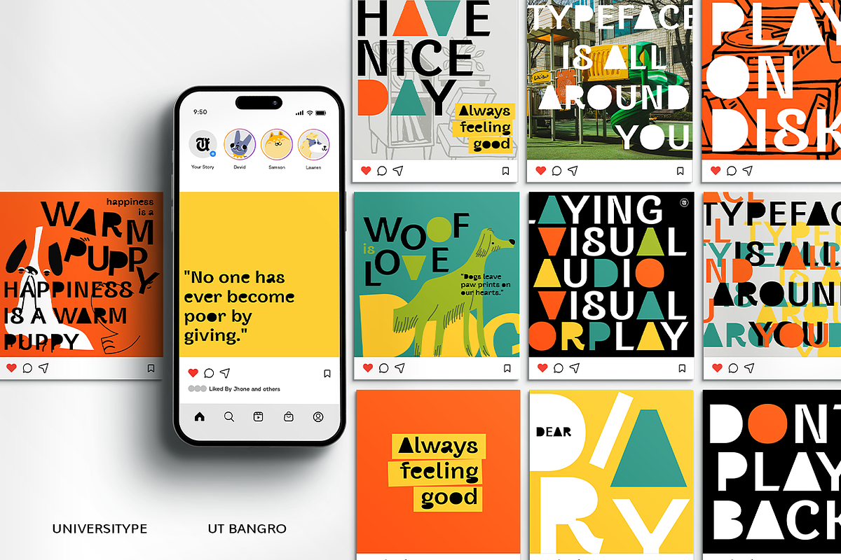 UT Bangro - A Bold Dsiplay Font, a Sans Serif Font by Universitype (Photo 9 of 12)