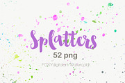Watercolor paint brush splatters ink, a Texture Graphic by FOXYdigitalart (Thumbnail 2 of 9)