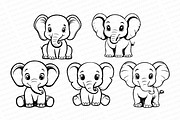 Bundle of elephant graphics svg, an Object Graphic by MegaPrezencik (Thumbnail 2 of 5)