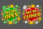 Open And Closed Retro Design, a Work Illustration by Vector beauty (Thumbnail 2 of 3)