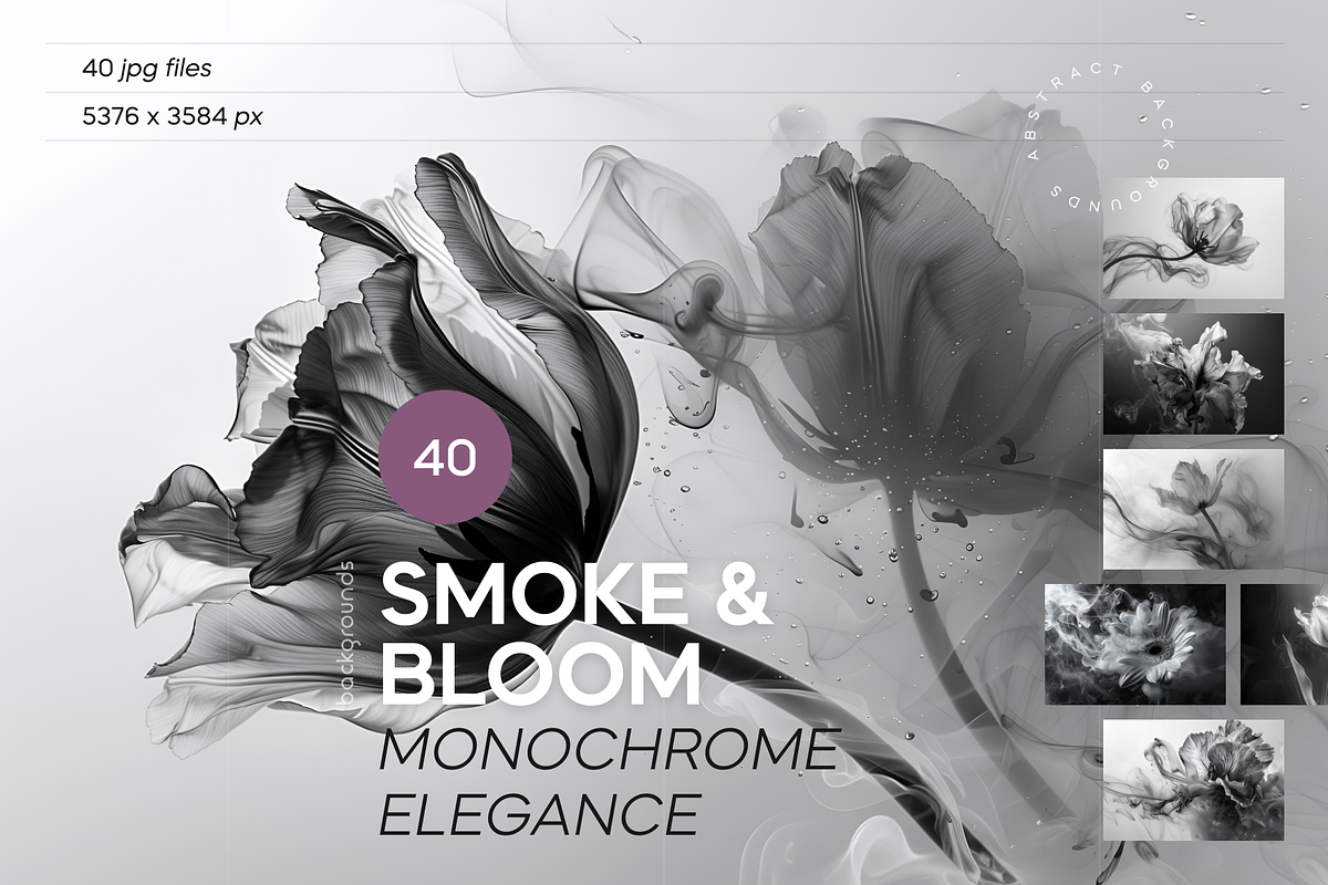 Smoke & Bloom Monochrome Elegance, a Nature Photo by Lumeno (Photo 1 of 4)
