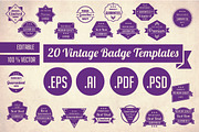 20 Vintage Badge Templates, a Branding & Logo Template by KAZ by IanMikraz Studio (Thumbnail 1 of 5)