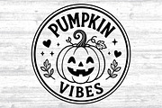 Pumpkin Vibes Round Door Sign SVG, an Object Graphic by Layerology (Thumbnail 2 of 3)