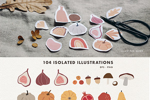 120 Abstract Geometric Autumn Set