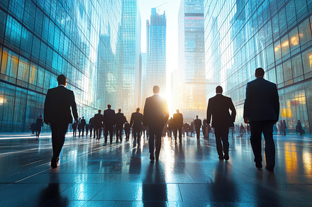 Business professionals walking, a Background Photo by Pixeness