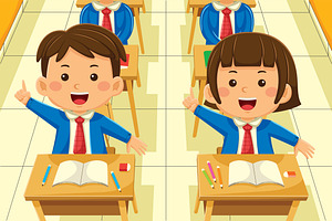 Back To School Cartoon Vector #05, an Education Illustration by MEDZ