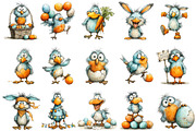 Whimsical Funny Easter Bird Clipart, an Illustration by OK Design (Thumbnail 3 of 6)
