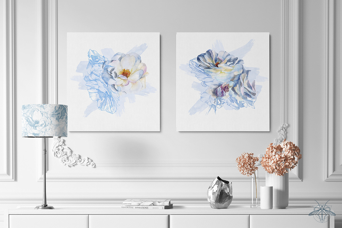 Jardin | Watercolor roses patterns, a Pattern Graphic by Tanya Vollar (Photo 8 of 11)