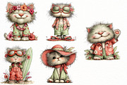 Whimsical Summer Beach cat Clipart, an Illustration by Designworld (Thumbnail 4 of 6)