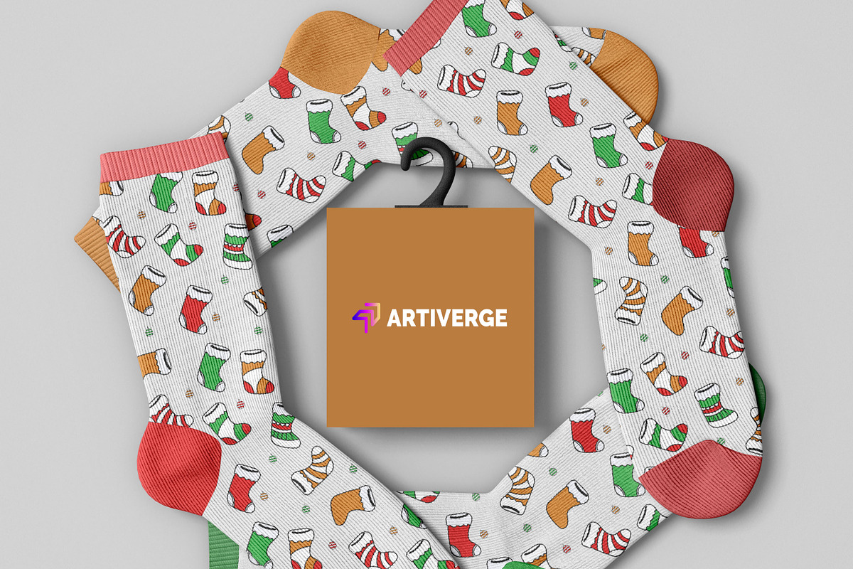 Christmas Socks Icons Pattern Design, a Graphic by Artiverge (Photo 5 of 7)