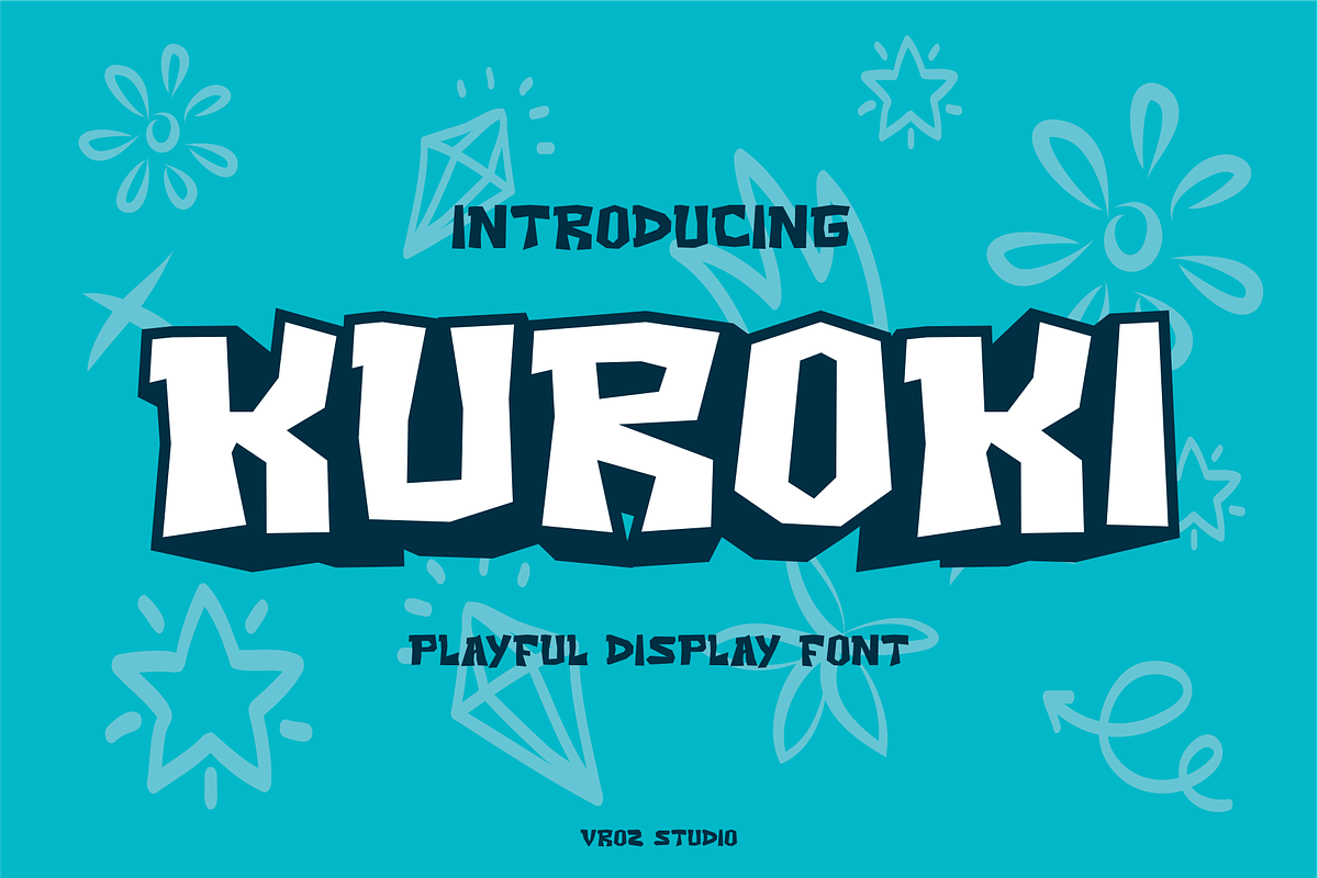 KUROKI - Playful Display Font, a Font by Vroz Studio (Photo 1 of 6)