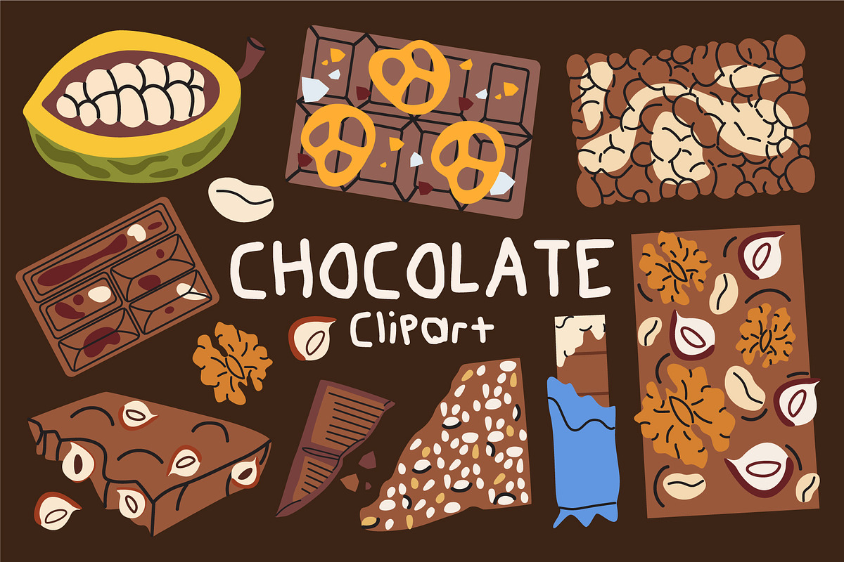 Chocolate & Sweets Clipart Bundle, a Food Illustration by Luamor (Photo 1 of 5)