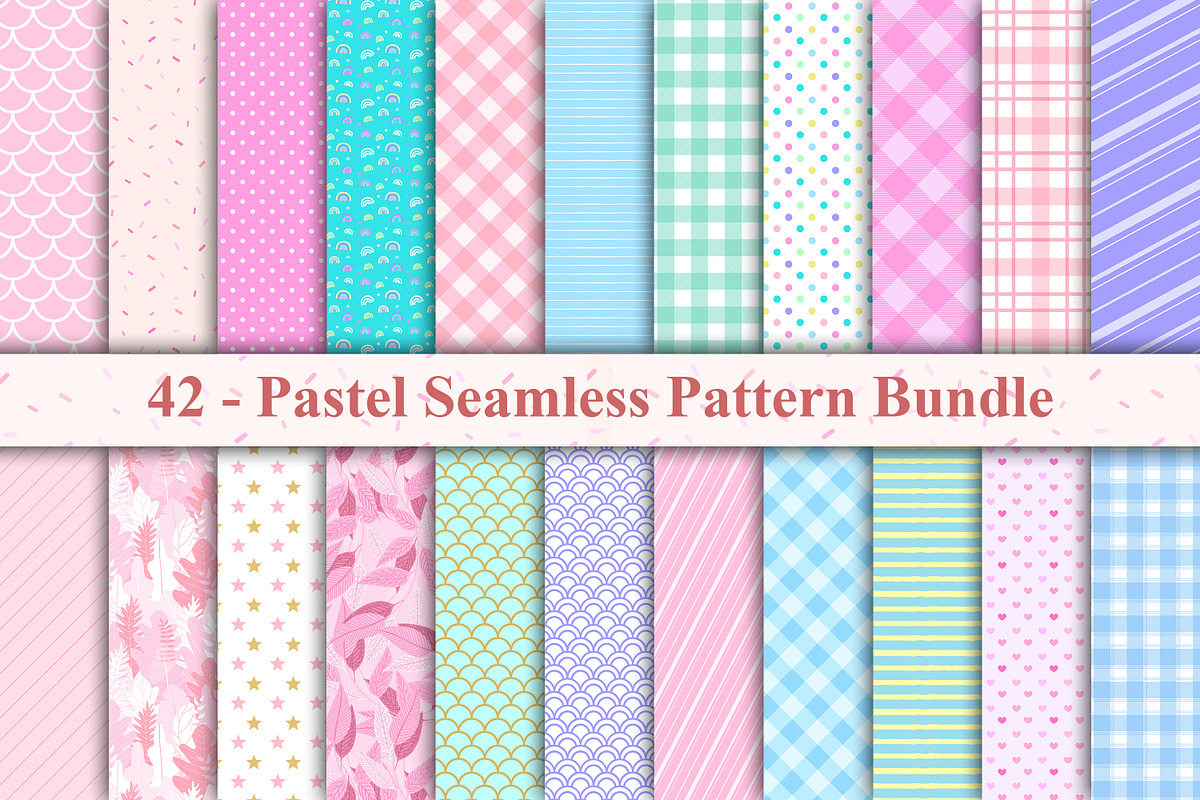 Sweet Pastel Seamless Pattern Set, a Pattern Graphic by Digital Studio (Photo 1 of 11)