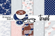 Travel Pattern, a Pattern Graphic by GlamArtZhanna (Thumbnail 3 of 3)