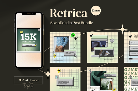 Retrica - Instagram Post Canva, a Social Media Template by Ibrahima_Studio