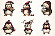 Whimsical Penguin Clipart, an Illustration by DreamCafeArt (Thumbnail 6 of 8)