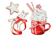Watercolor christmas sweets clipart, a Decorative Illustration by ArtfulStudio (Thumbnail 4 of 10)