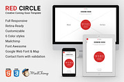 Red Circle - Coming Soon HTML Templ., a HTML Template by NetGon_Tech's Shop (Thumbnail 1 of 6)