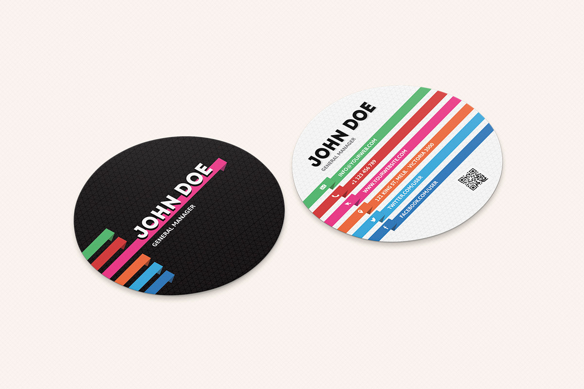 Multipurpose Circle Business CardsV1, a Business Card Template by Sargatal (Photo 4 of 4)