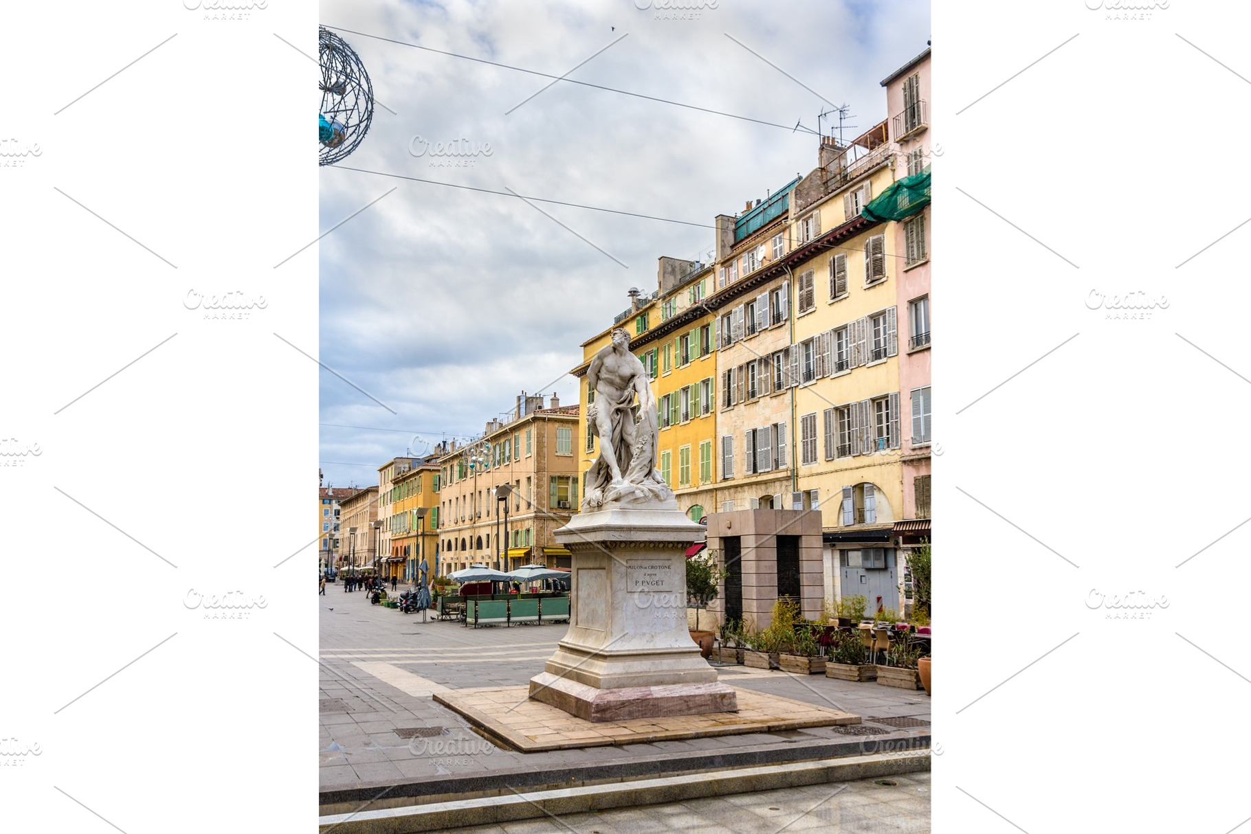 Statue of Pierre Puget in Marseille - France, Provence, an Architecture Photo by Leonid Andronov