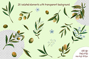 Watercolor Olives pattern collection, a Pattern Graphic by Lagniappe Art (Thumbnail 6 of 13)