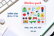 Retro pop art sticker bundle, an Object Illustration by JulyGart (Thumbnail 2 of 6)