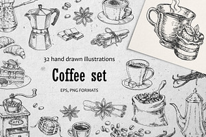 Set of coffee illustrations