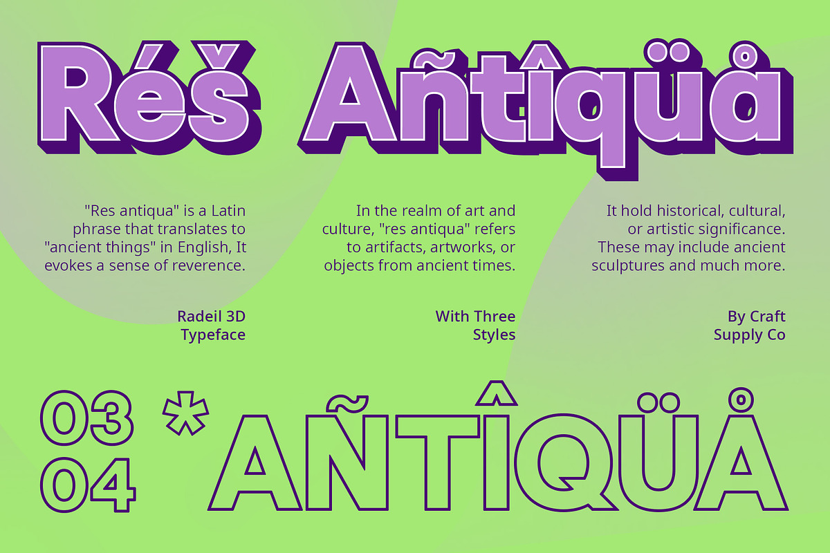 Radeil 3D, a Sans Serif Font by Craft Supply Co. (Photo 4 of 8)