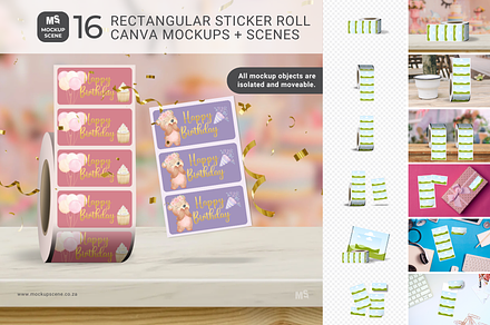 Rectangular Label Roll Canva Mockup