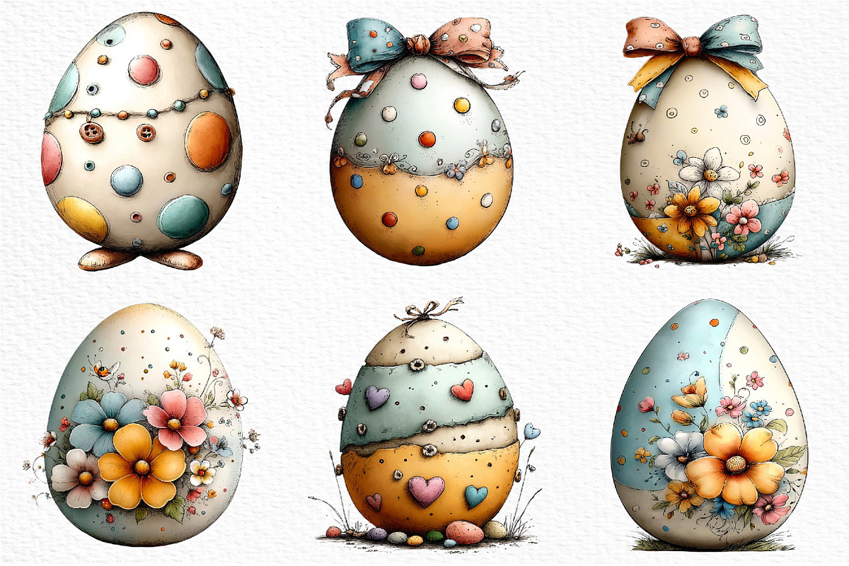 Whimsical Easter Eggs Clipart Png, an Illustration by Craft Nest (Photo 5 of 8)