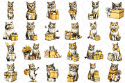 Whimsical Easter Cat Clipart, an Illustration by Black Bird Studio (Thumbnail 2 of 5)