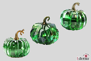 Green Jewel Glass Pumpkins Cliparts