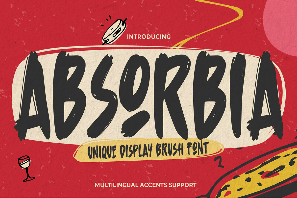 Absorbia – Unique Display Brush Font, a Handwritten Font by Almarkhatype (Photo 1 of 8)