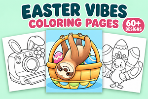 Easter Vibes Coloring Pages Vol. 2