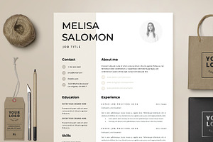 Resume Template 1, 2 Page Rome