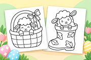 Happy Easter Coloring Pages Vol. 2, a Seasonal Illustration by Inkivelle Studio (Thumbnail 2 of 3)