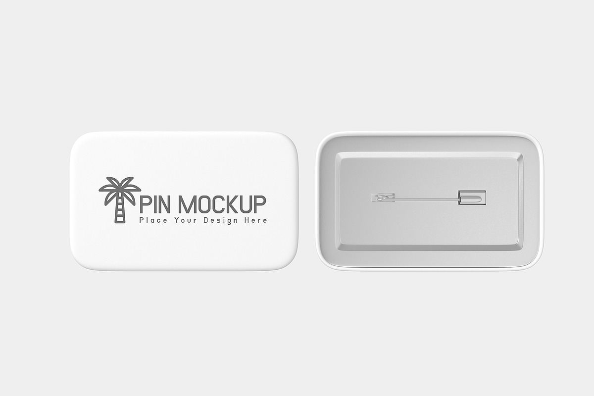 Rectangle Badge Pin Mockup PSD, a Merchandise Mockup by graphypix (Photo 4 of 4)