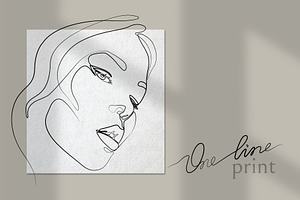 Woman Face Line Art Print