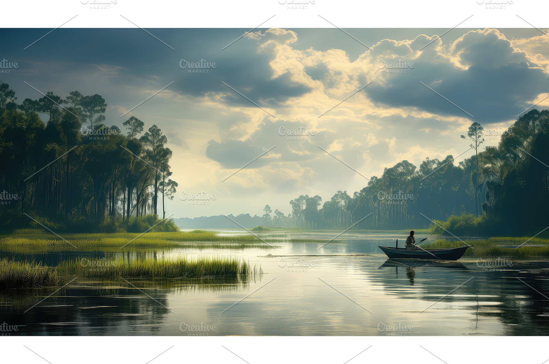 estuary swampy marsh landscape ai, a Background Photo by pikepicture