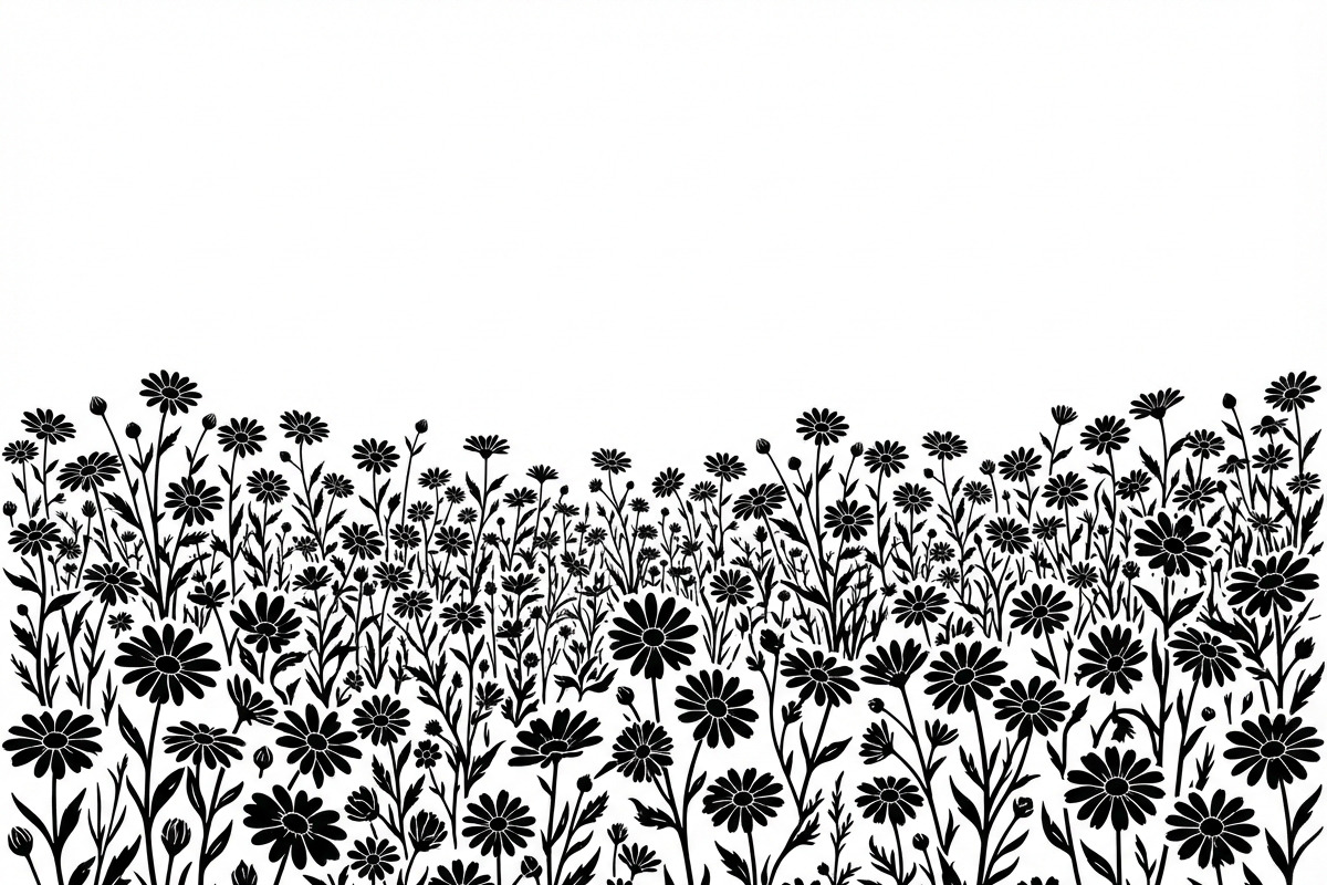 60 Daisy Flower Field Silhouette, a Seasonal Illustration by Amazin_art (Photo 35 of 35)
