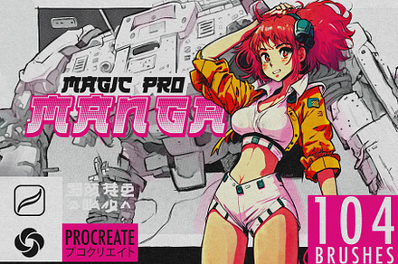 104 MagicPro Manga Procreate Brushes, a Brush Add-On by Easy Procreate